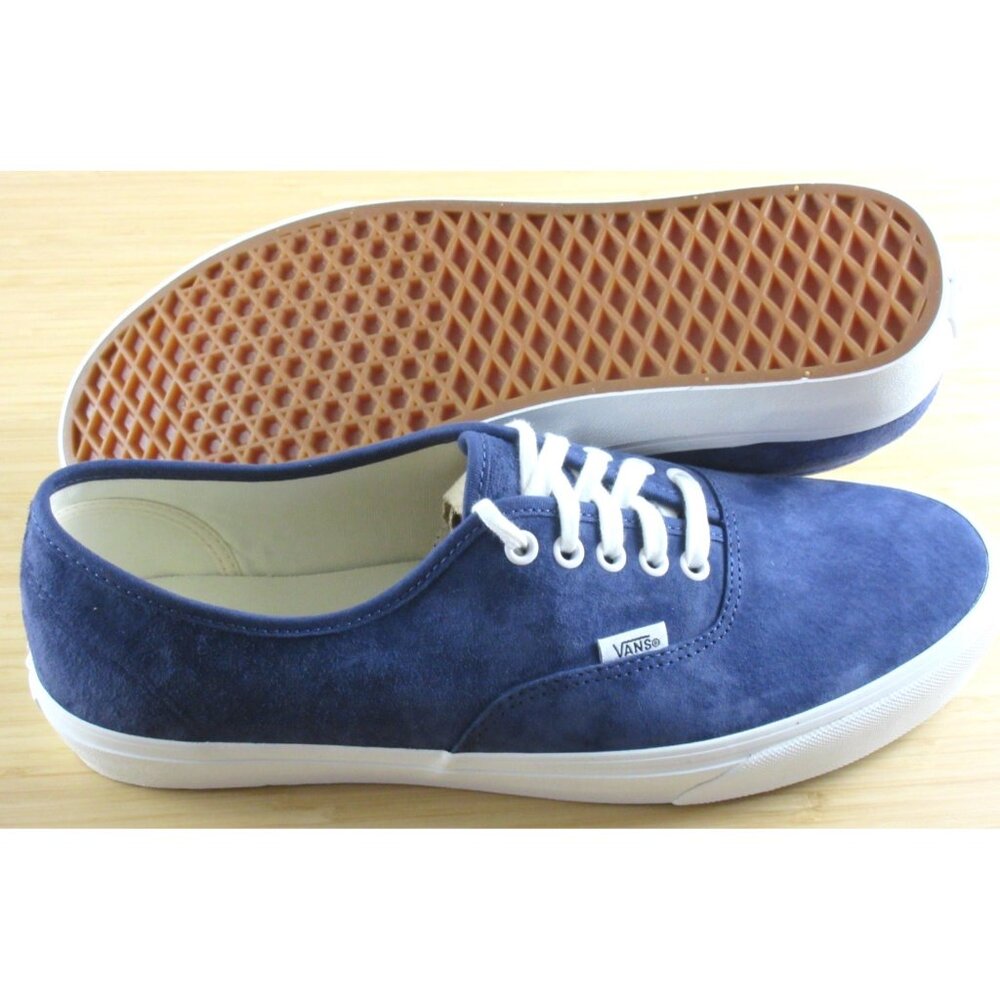 Vans Women's Authentic Pig Suede Deep Twilight Blue White shoes Sizes NIB - Picture 3 of 7